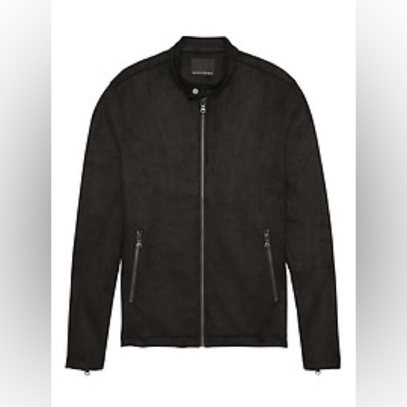 Brand New Banana Republic Mens Vegan Suede Moto Jacket size Medium - Picture 1 of 8